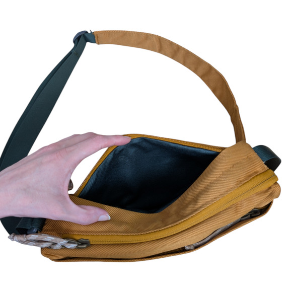 The North Face Field Bag Crossbody Timber Tan Canvas Kelp Green RARE OG Style - Picture 5 of 12